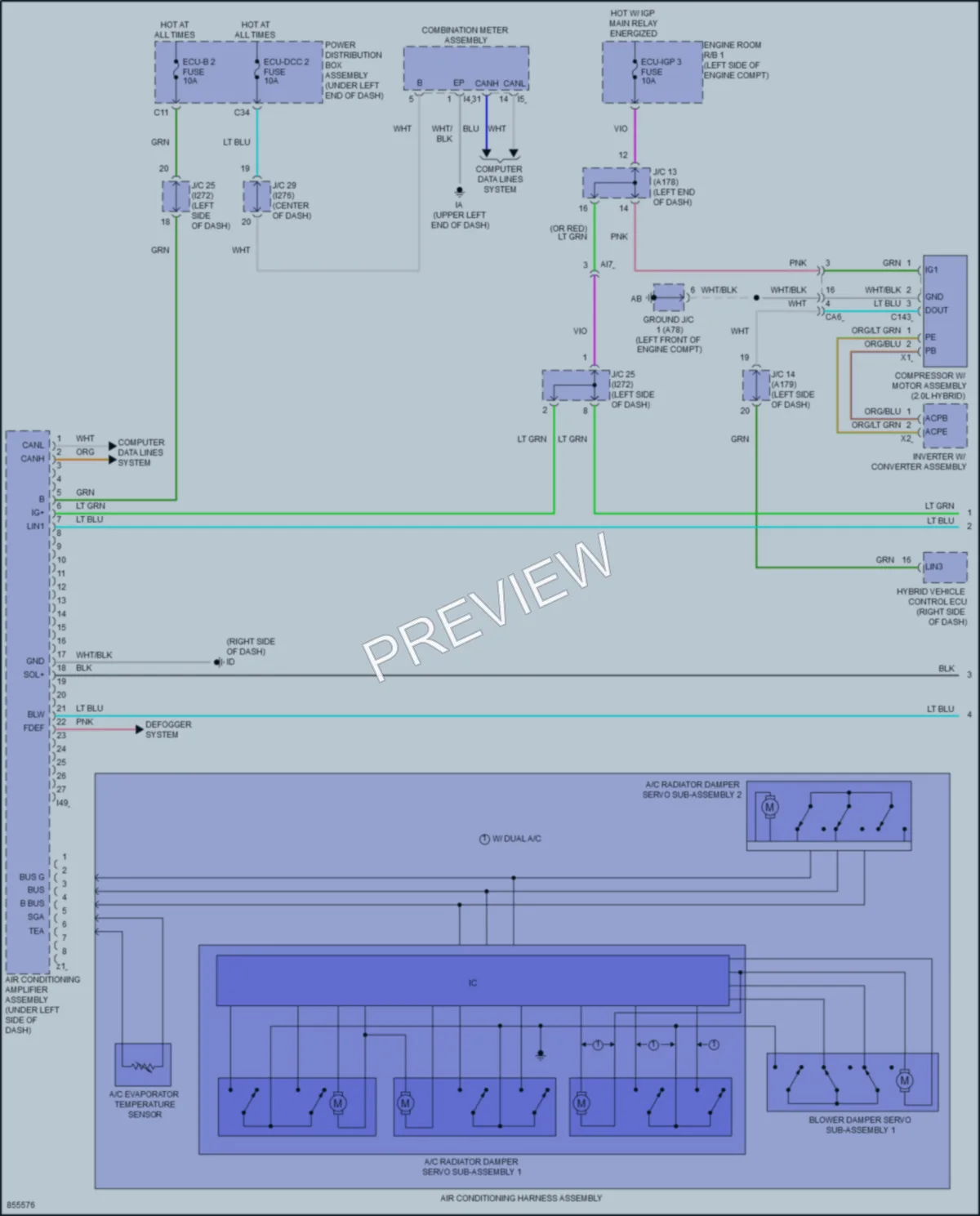 2024 Toyota CorollaCrossHybrid Air Conditioning wiring diagram preview