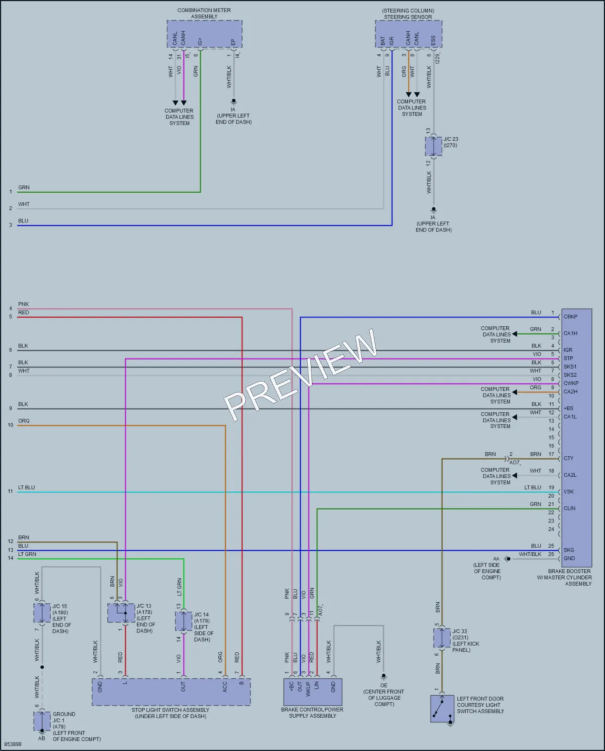 2024 Toyota CorollaCrossHybrid Anti Lock Brakes wiring diagram preview