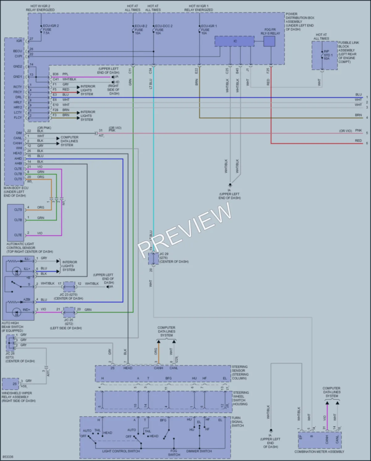 2024 Toyota CorollaCrossHybrid Headlights wiring diagram preview