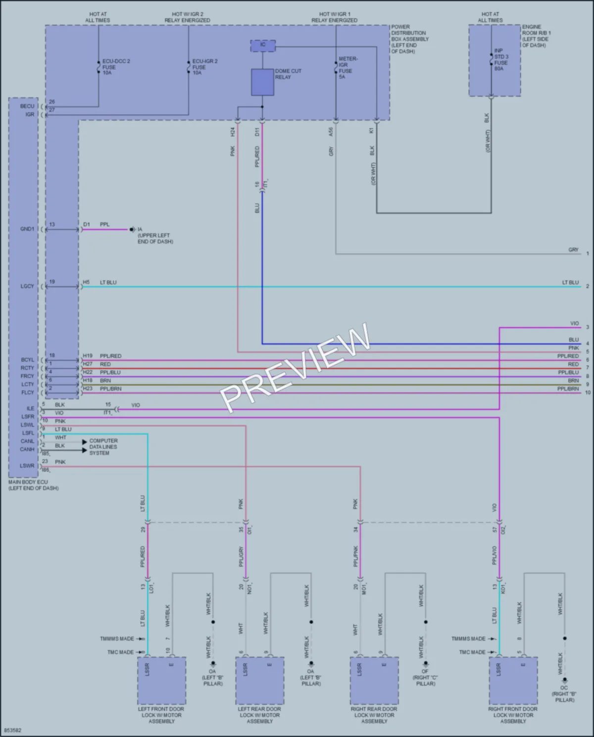 2024 Toyota CorollaHybrid Interior Lights wiring diagram preview