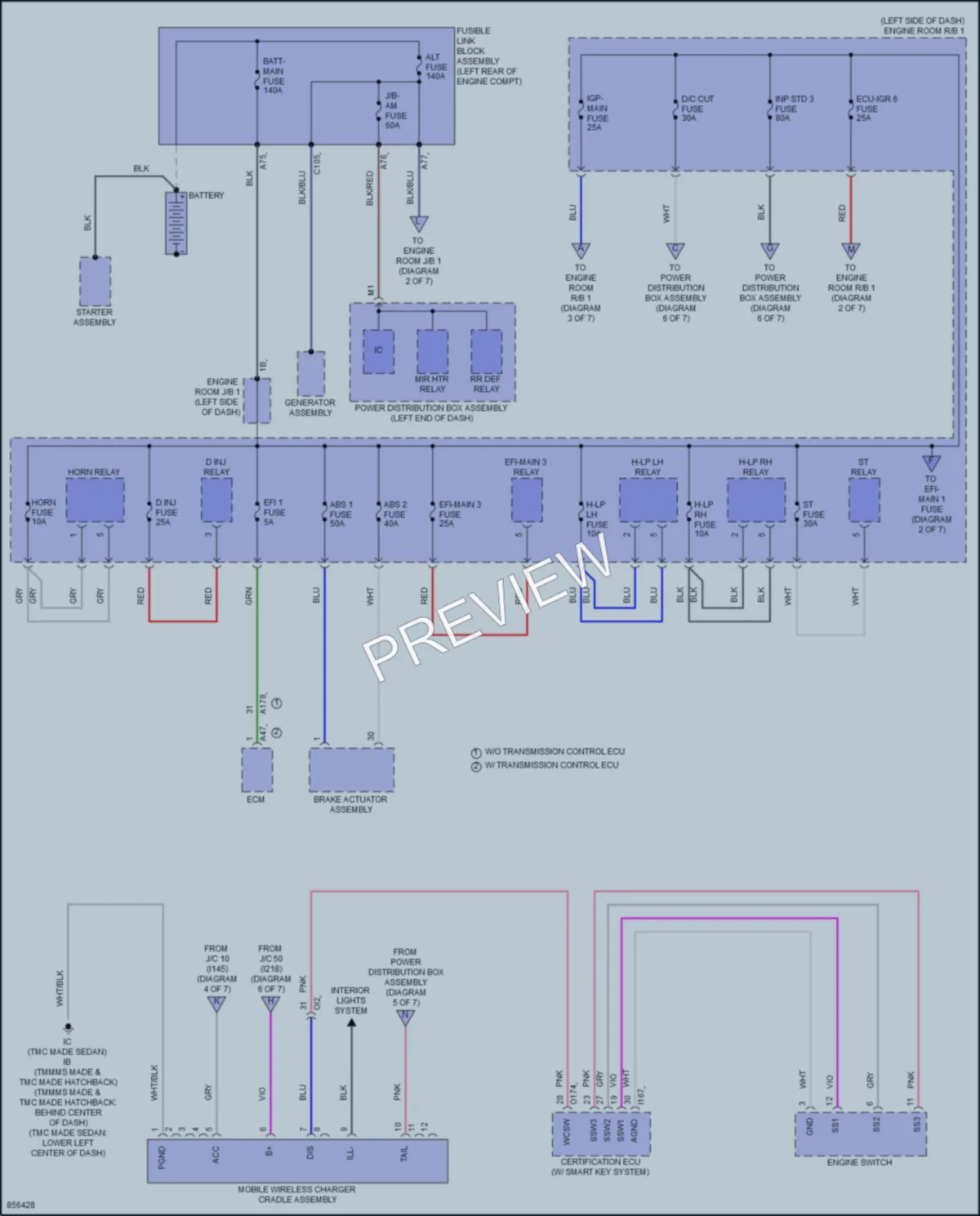 2024 Toyota CorollaHybrid Power Distribution wiring diagram preview