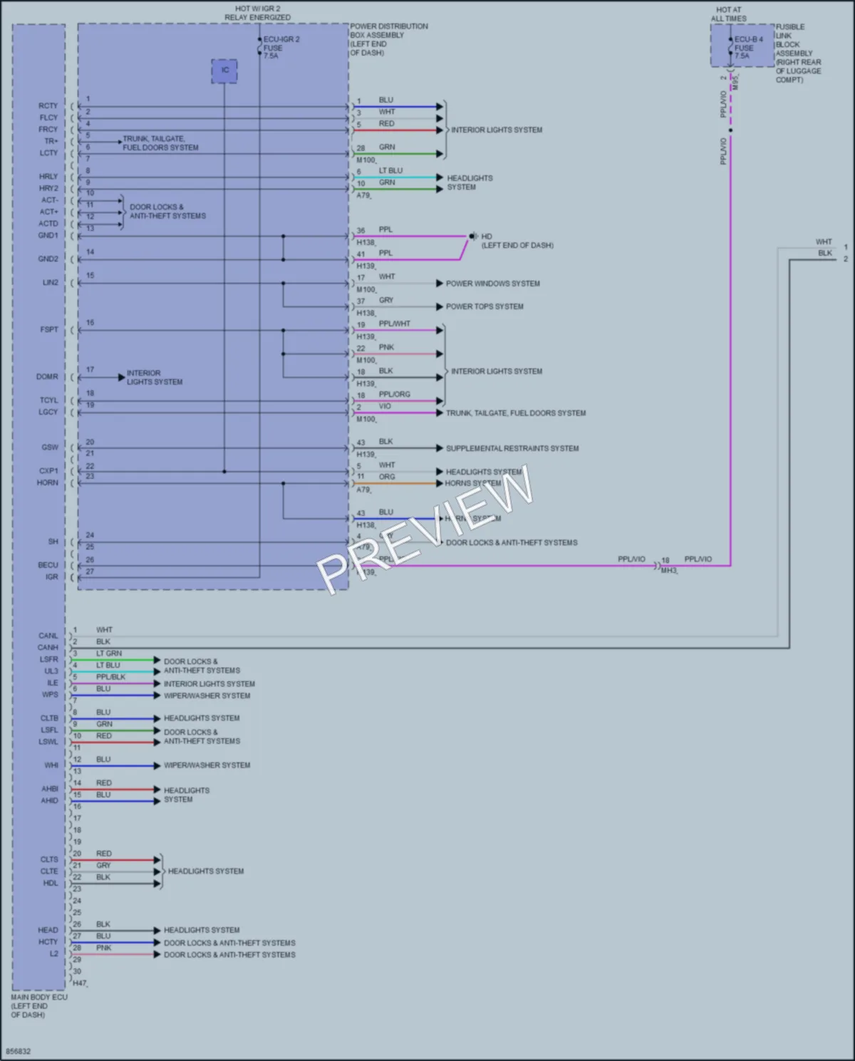 2024 Toyota CrownHybrid Body Control Modules wiring diagram preview