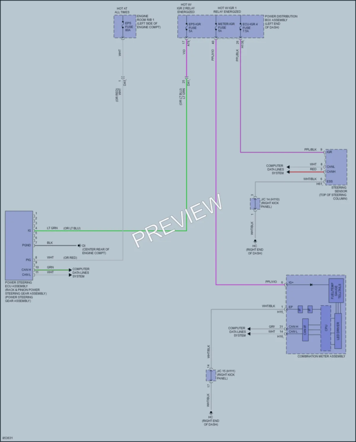 2024 Toyota CrownHybrid Electronic Power Steering wiring diagram preview