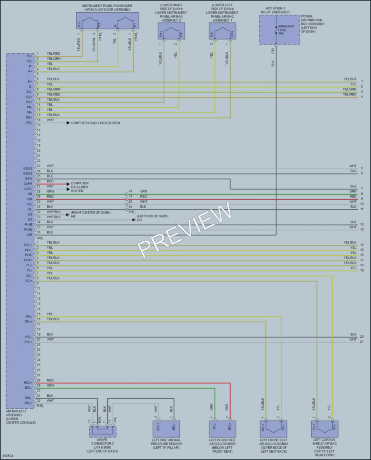 2024 Toyota CrownHybrid Supplemental Restraints wiring diagram preview