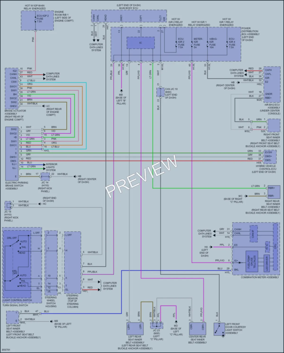 2024 Toyota CrownHybrid Warning Systems wiring diagram preview