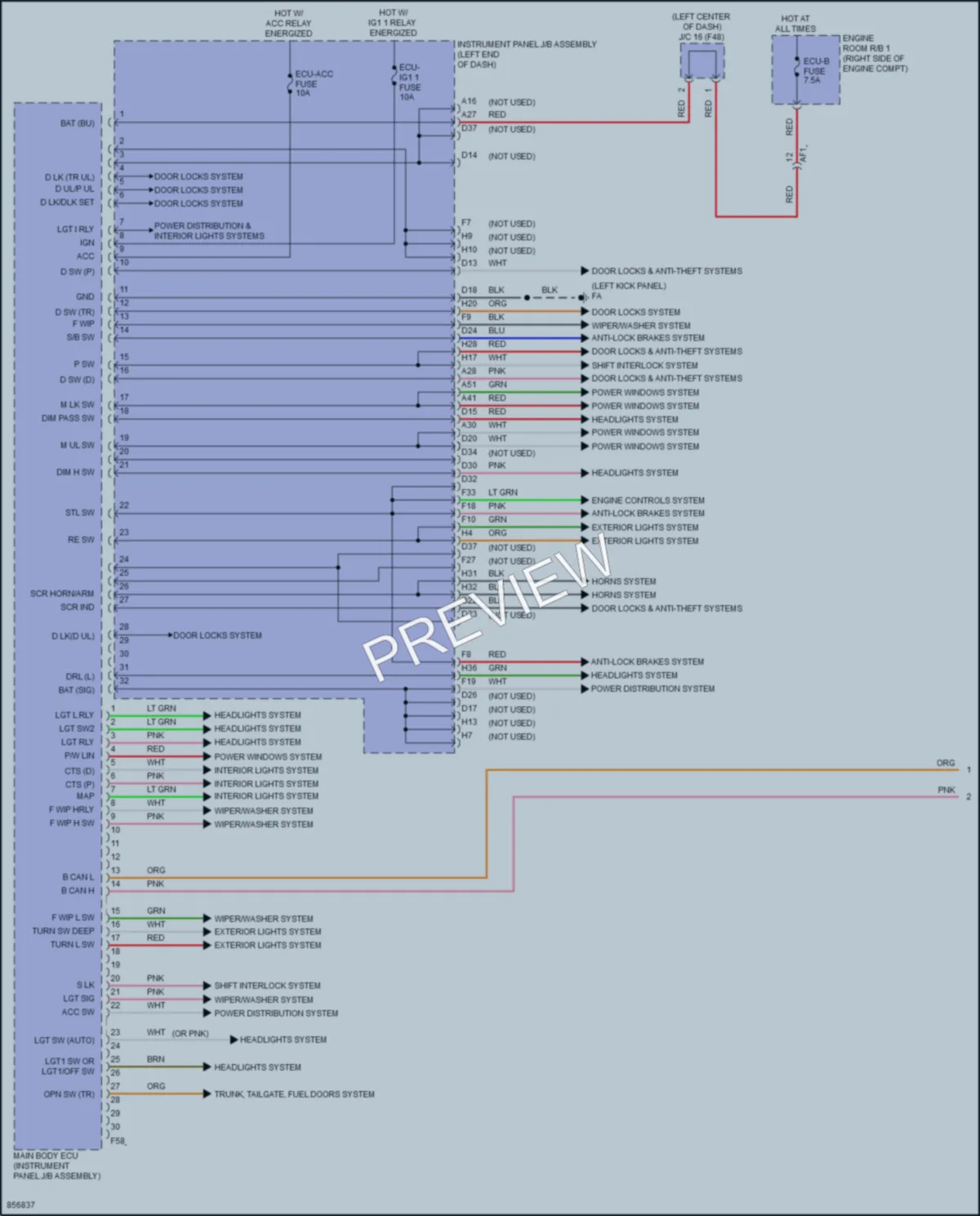 2024 Toyota GR86 Body Control Modules wiring diagram preview