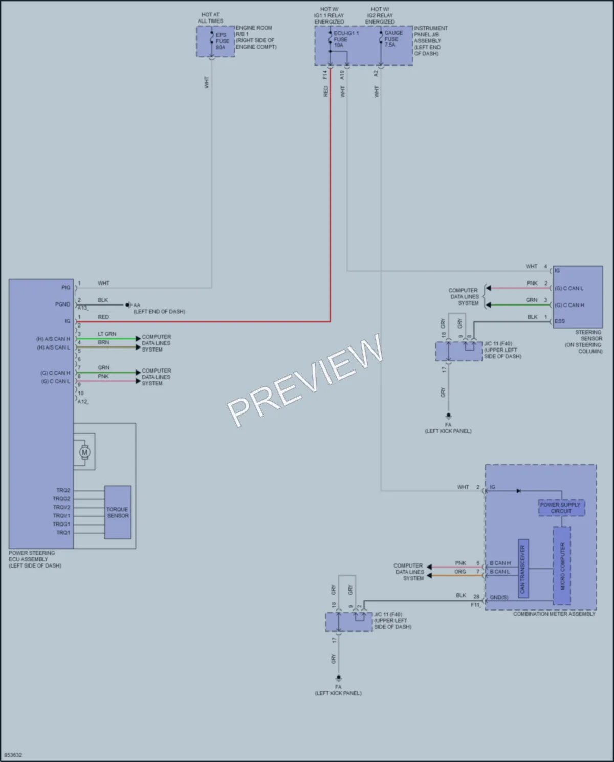 2024 Toyota GR86 Electronic Power Steering wiring diagram preview