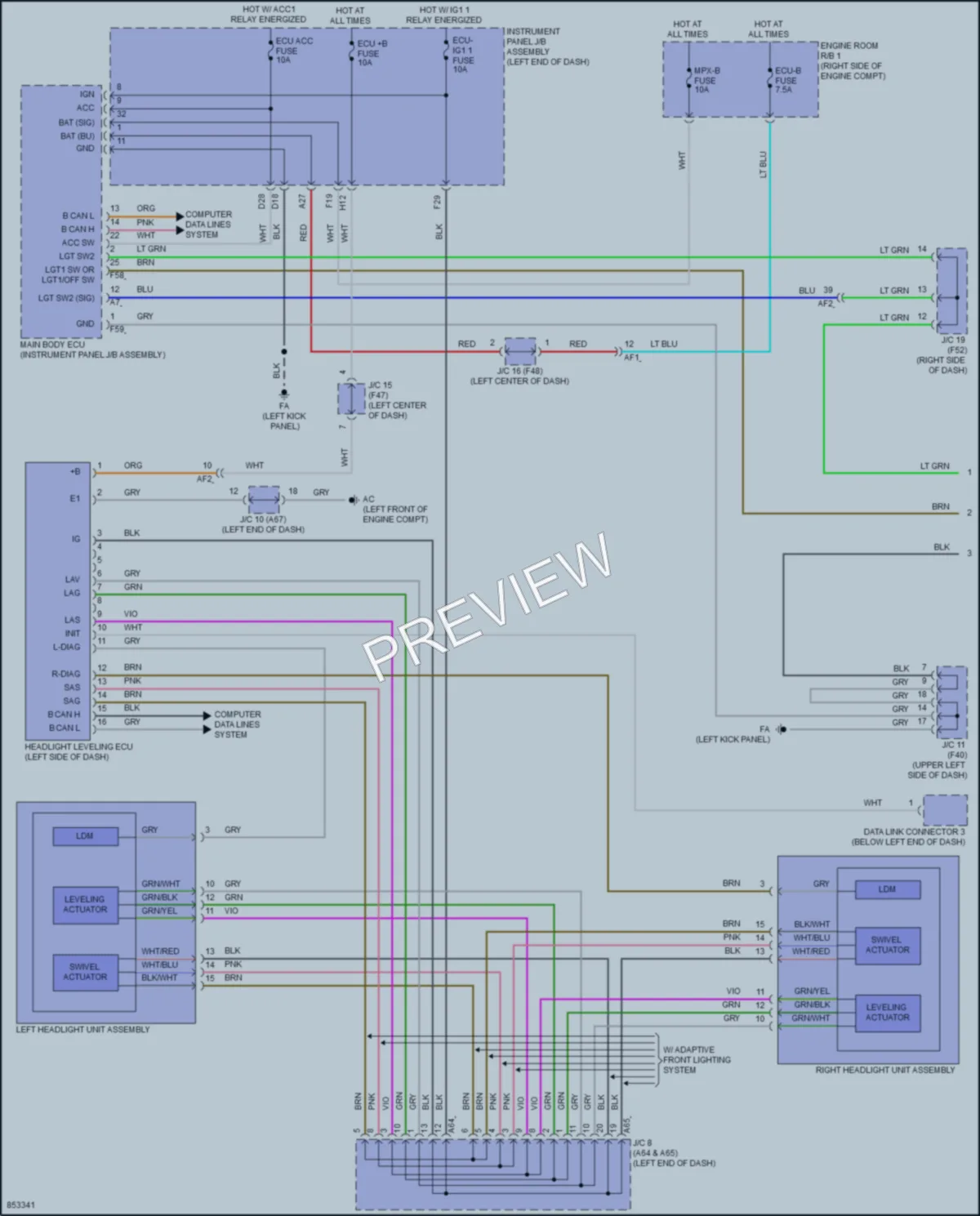 2024 Toyota GR86 Headlights wiring diagram preview