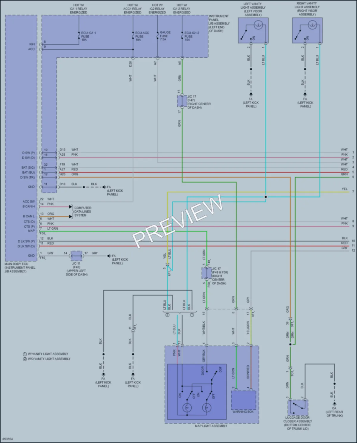 2024 Toyota GR86 Interior Lights wiring diagram preview