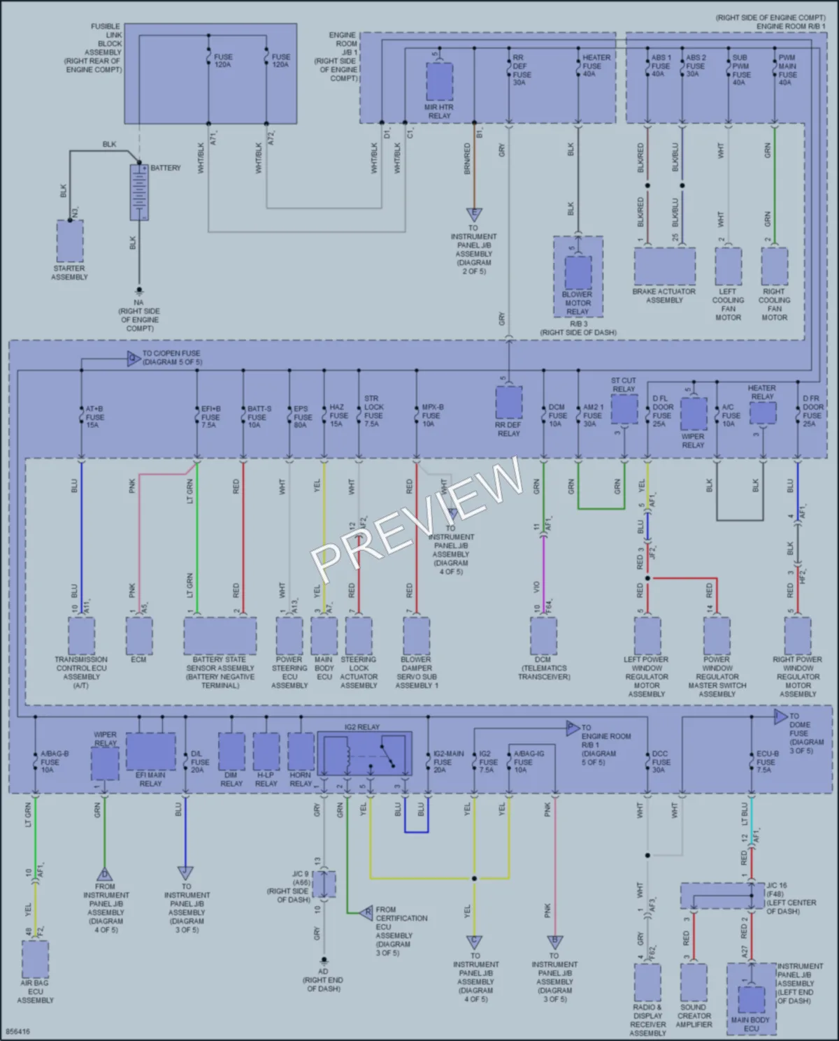 2024 Toyota GR86 Power Distribution wiring diagram preview