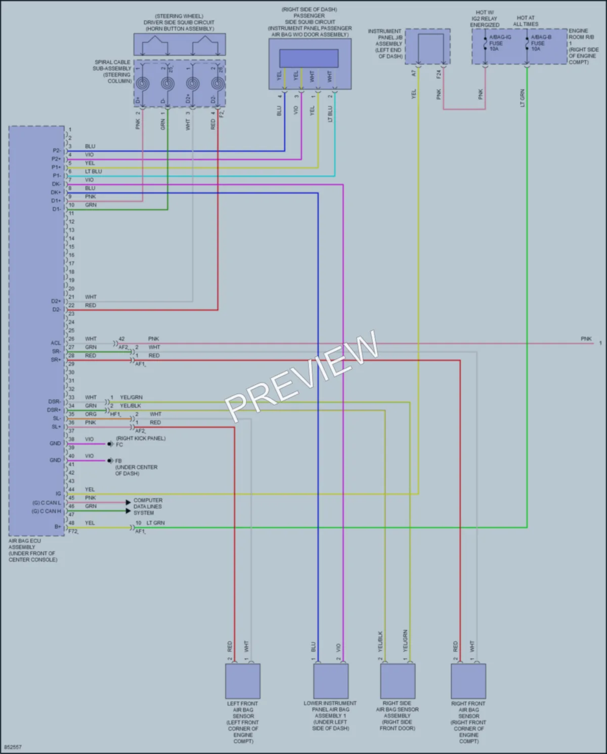2024 Toyota GR86 Supplemental Restraints wiring diagram preview