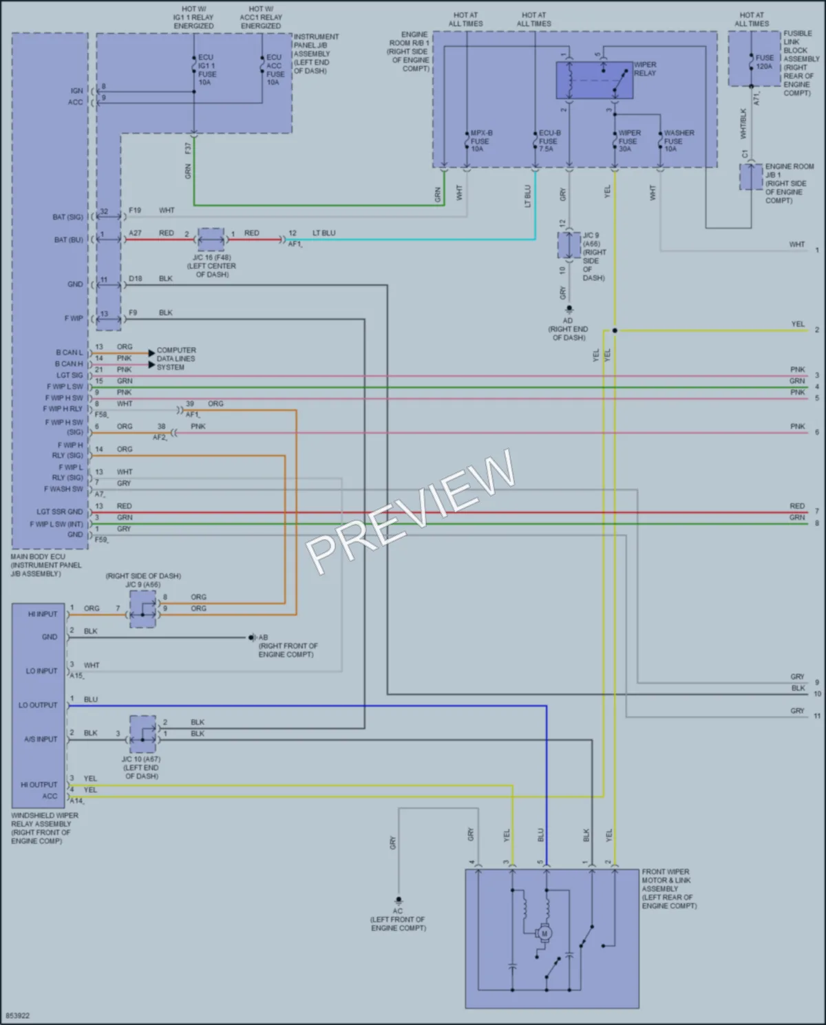2024 Toyota GR86 Wiper Washer wiring diagram preview