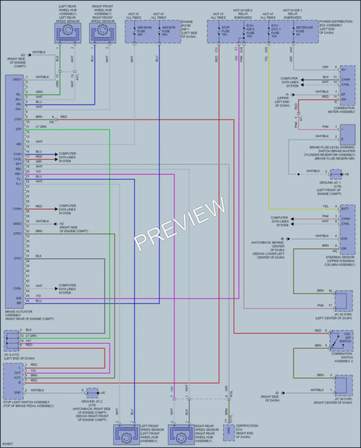 2024 Toyota GRCorolla Anti Lock Brakes wiring diagram preview
