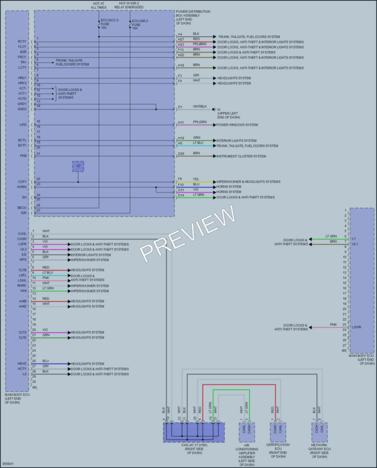 2024 Toyota GRCorolla Body Control Modules wiring diagram preview
