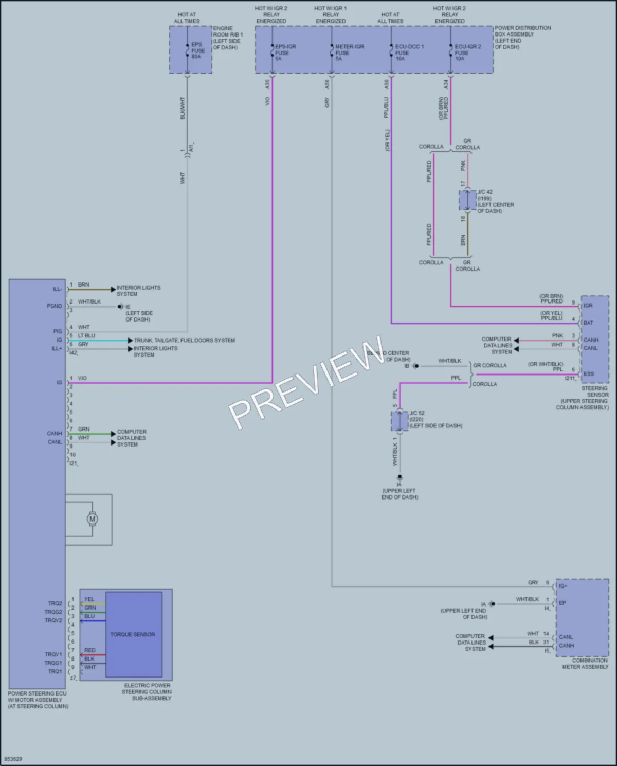 2024 Toyota GRCorolla Electronic Power Steering wiring diagram preview