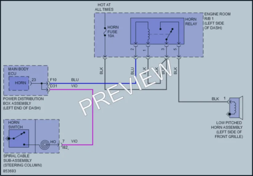2024 Toyota GRCorolla Horn wiring diagram preview