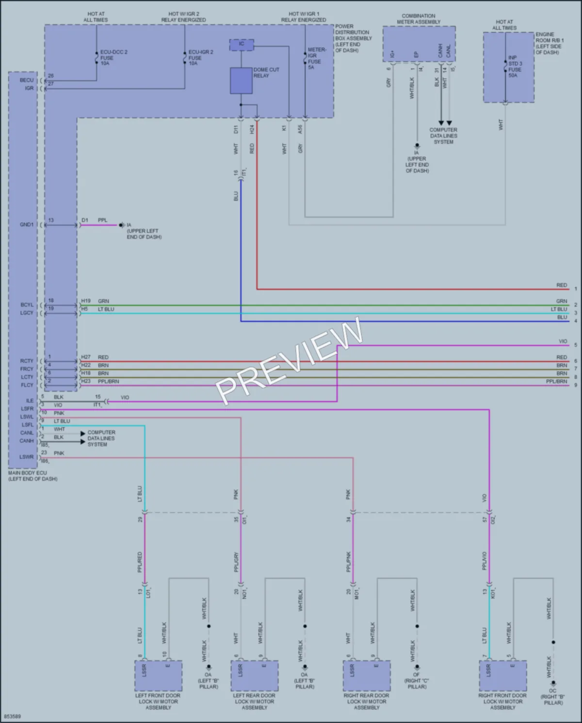 2024 Toyota GRCorolla Interior Lights wiring diagram preview