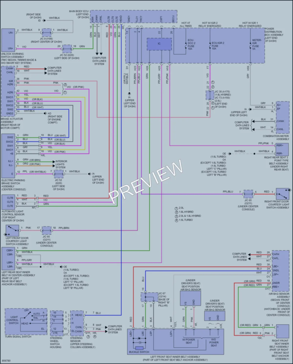 2024 Toyota GRCorolla Warning Systems wiring diagram preview