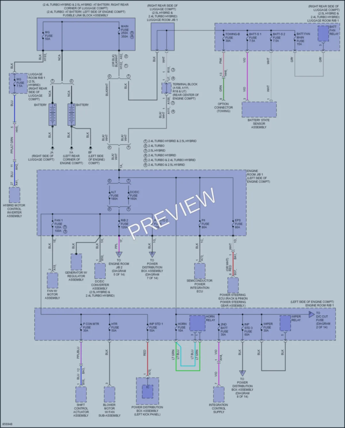 2024 Toyota GrandHighlander Power Distribution wiring diagram preview