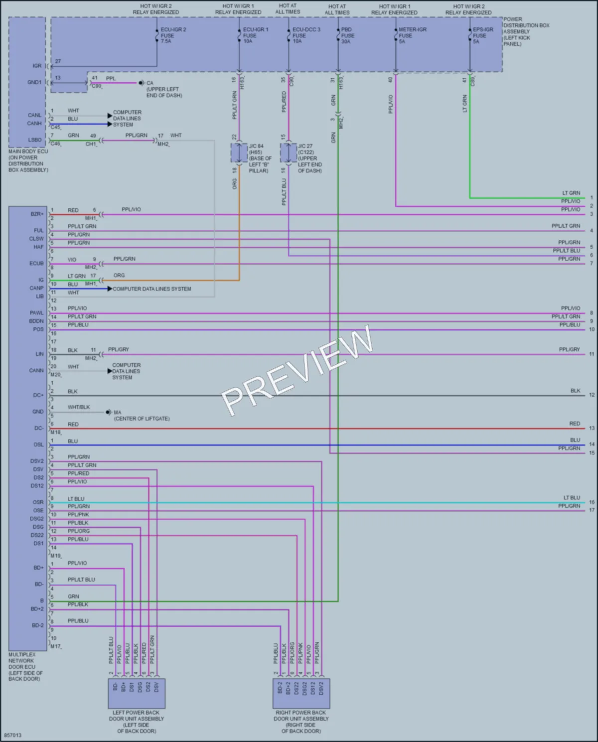 2024 Toyota GrandHighlander Trunk Tailgate Fuel Door wiring diagram preview