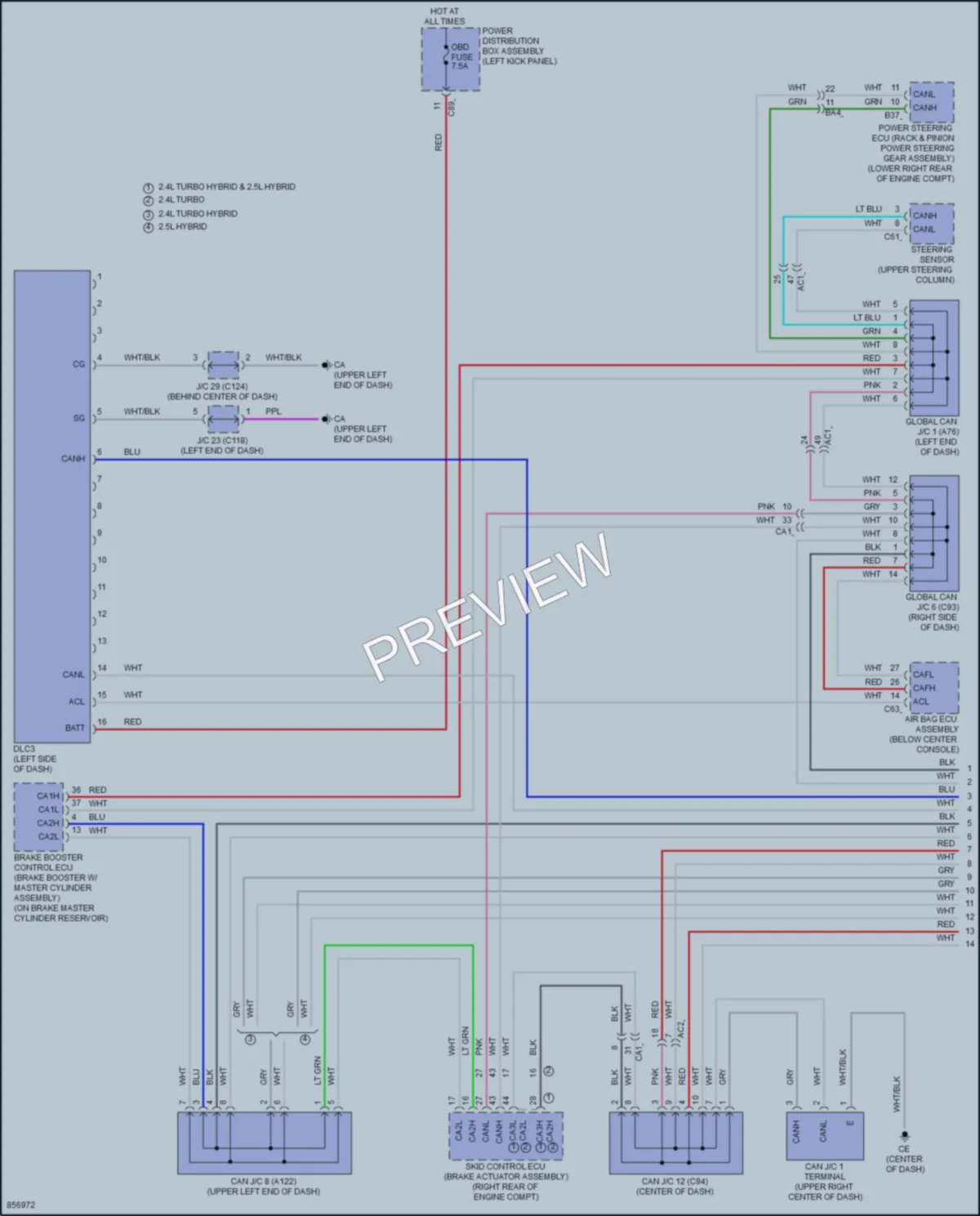 2024 Toyota GrandHighlanderHybrid Computer Data Lines wiring diagram preview