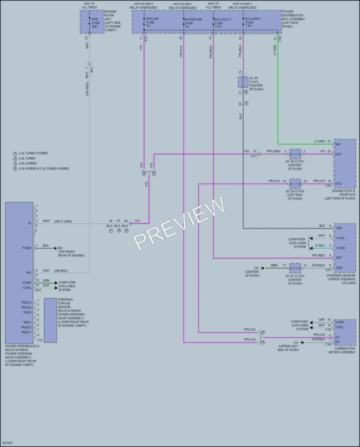 2024 Toyota GrandHighlanderHybrid Electronic Power Steering wiring diagram preview