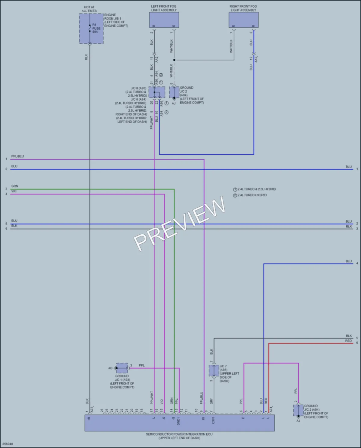 2024 Toyota GrandHighlanderHybrid Headlights wiring diagram preview