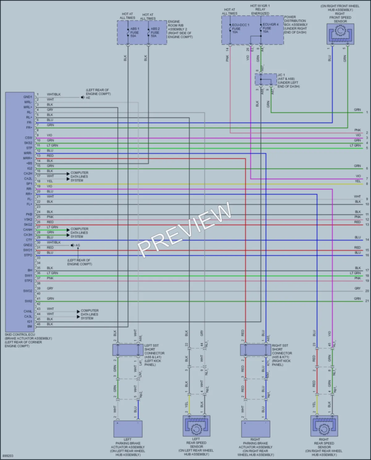 2024 Toyota LandCruiser Anti Lock Brakes wiring diagram preview