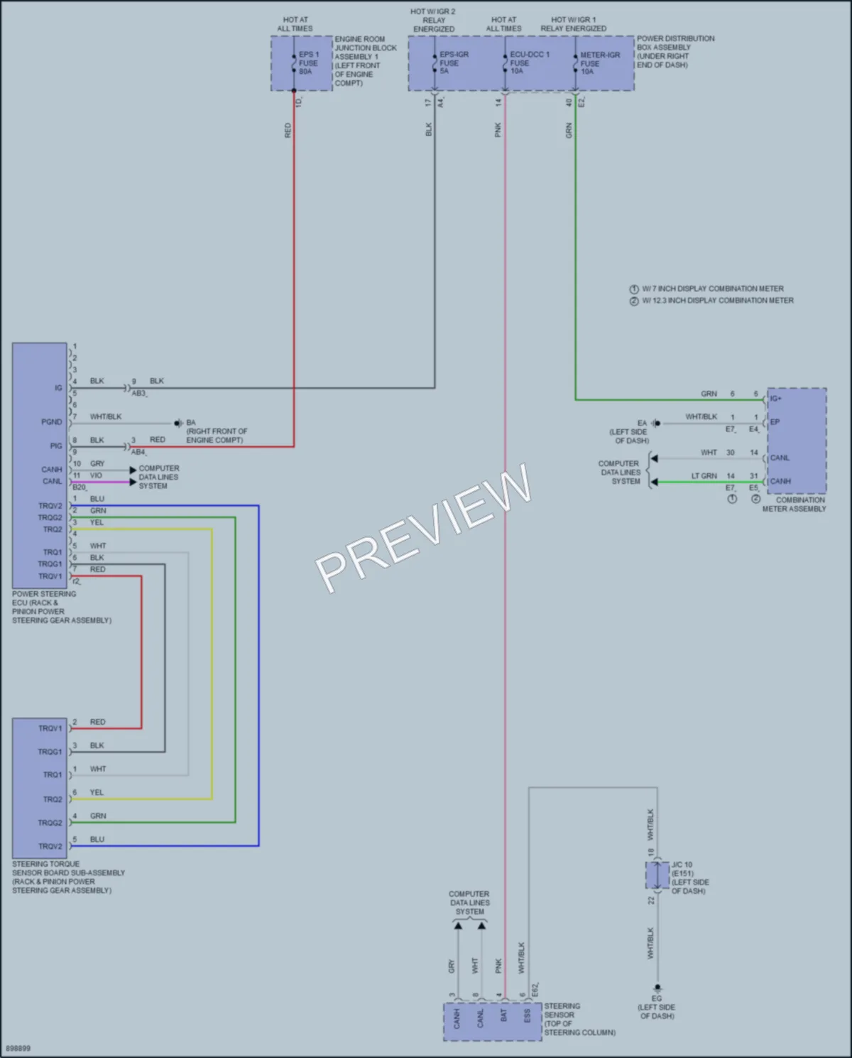 2024 Toyota LandCruiser Electronic Power Steering wiring diagram preview