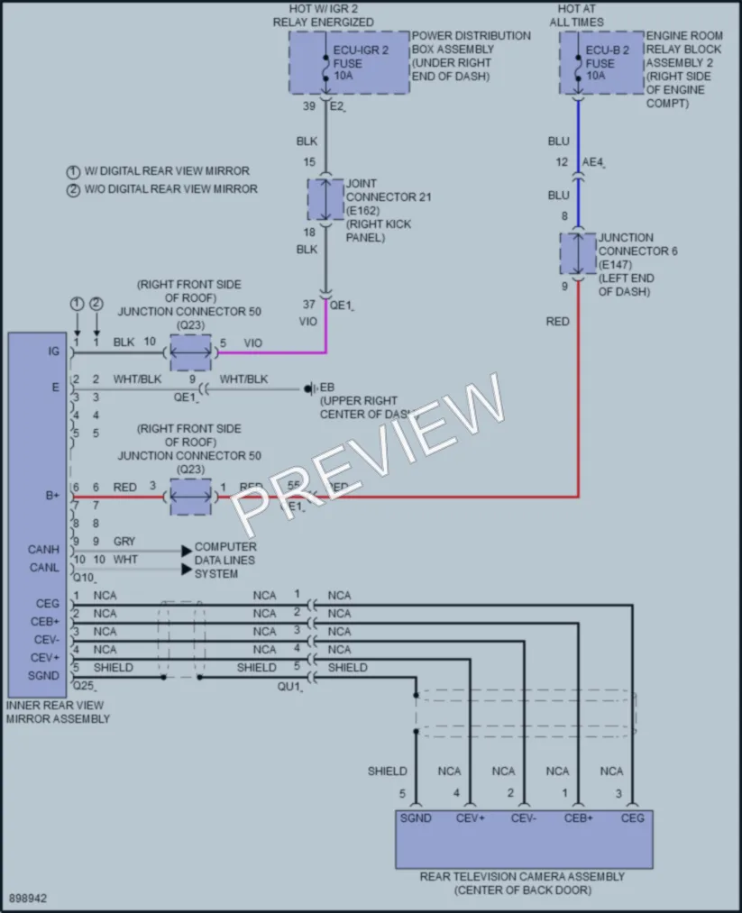 2024 Toyota LandCruiser Power Mirrors wiring diagram preview