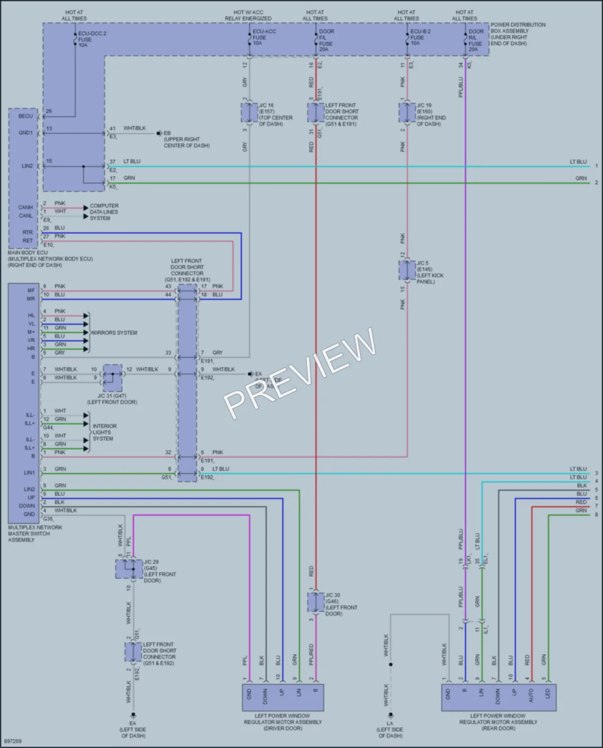 2024 Toyota LandCruiser Power Windows wiring diagram preview
