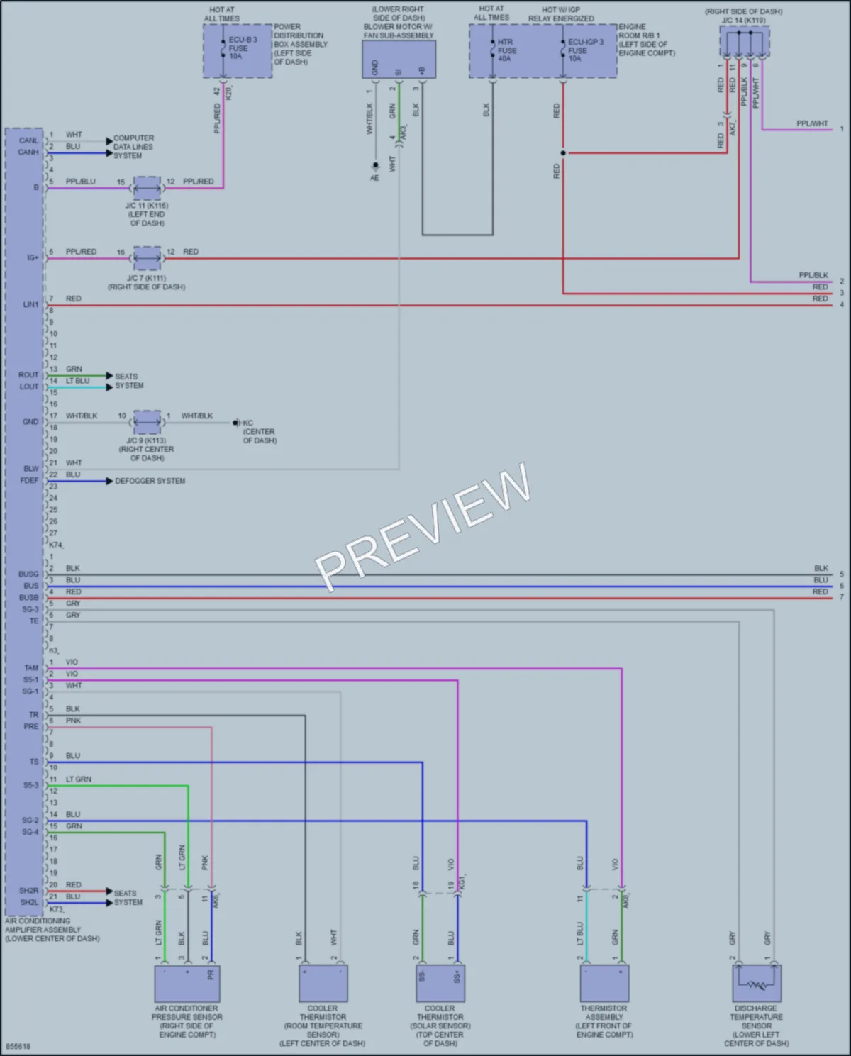2024 Toyota Prius Air Conditioning wiring diagram preview