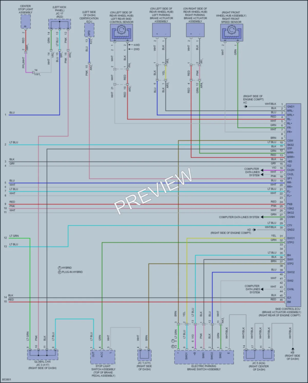 2024 Toyota Prius Anti Lock Brakes wiring diagram preview