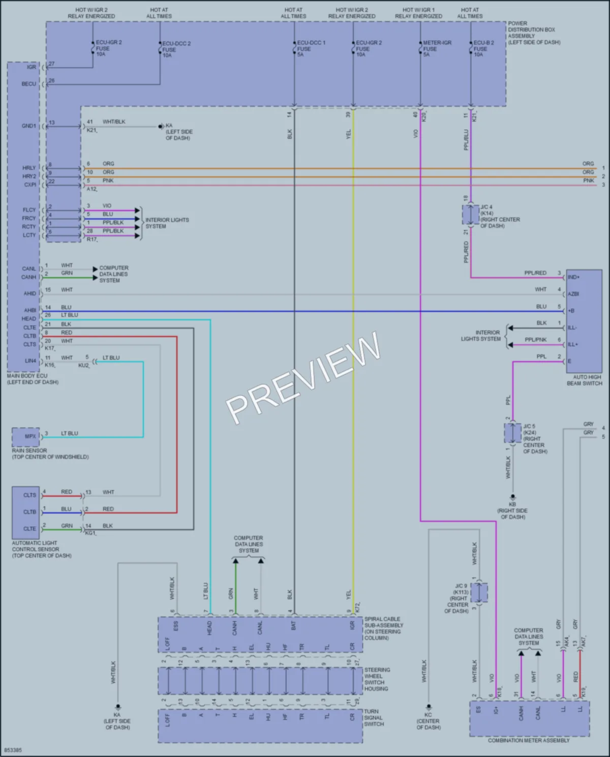 2024 Toyota Prius Headlights wiring diagram preview