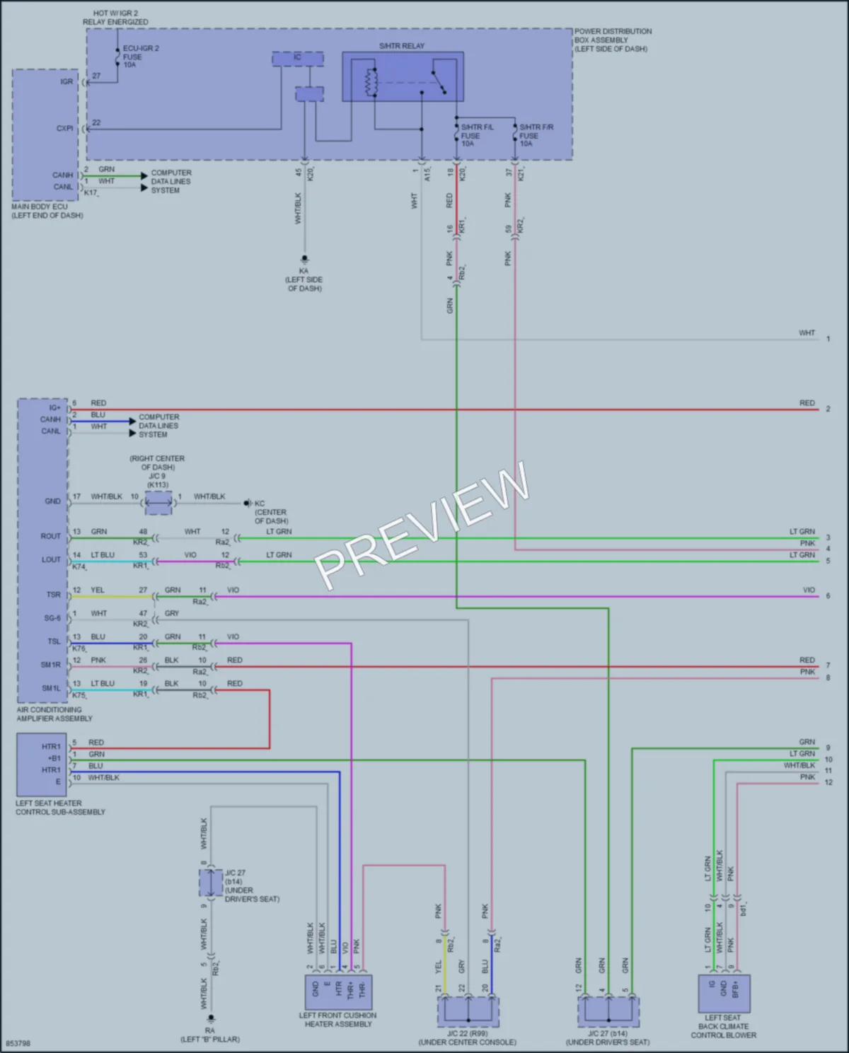 2024 Toyota Prius Power Seats wiring diagram preview