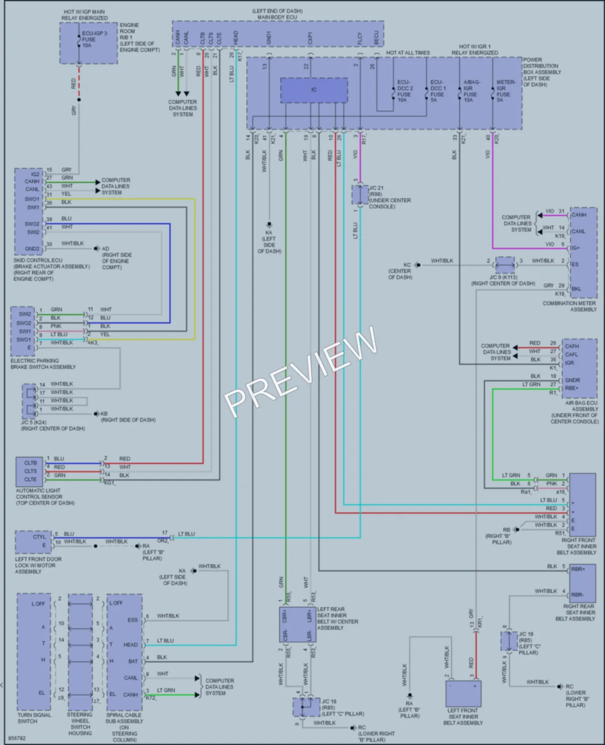 2024 Toyota PriusPrime Warning Systems wiring diagram preview