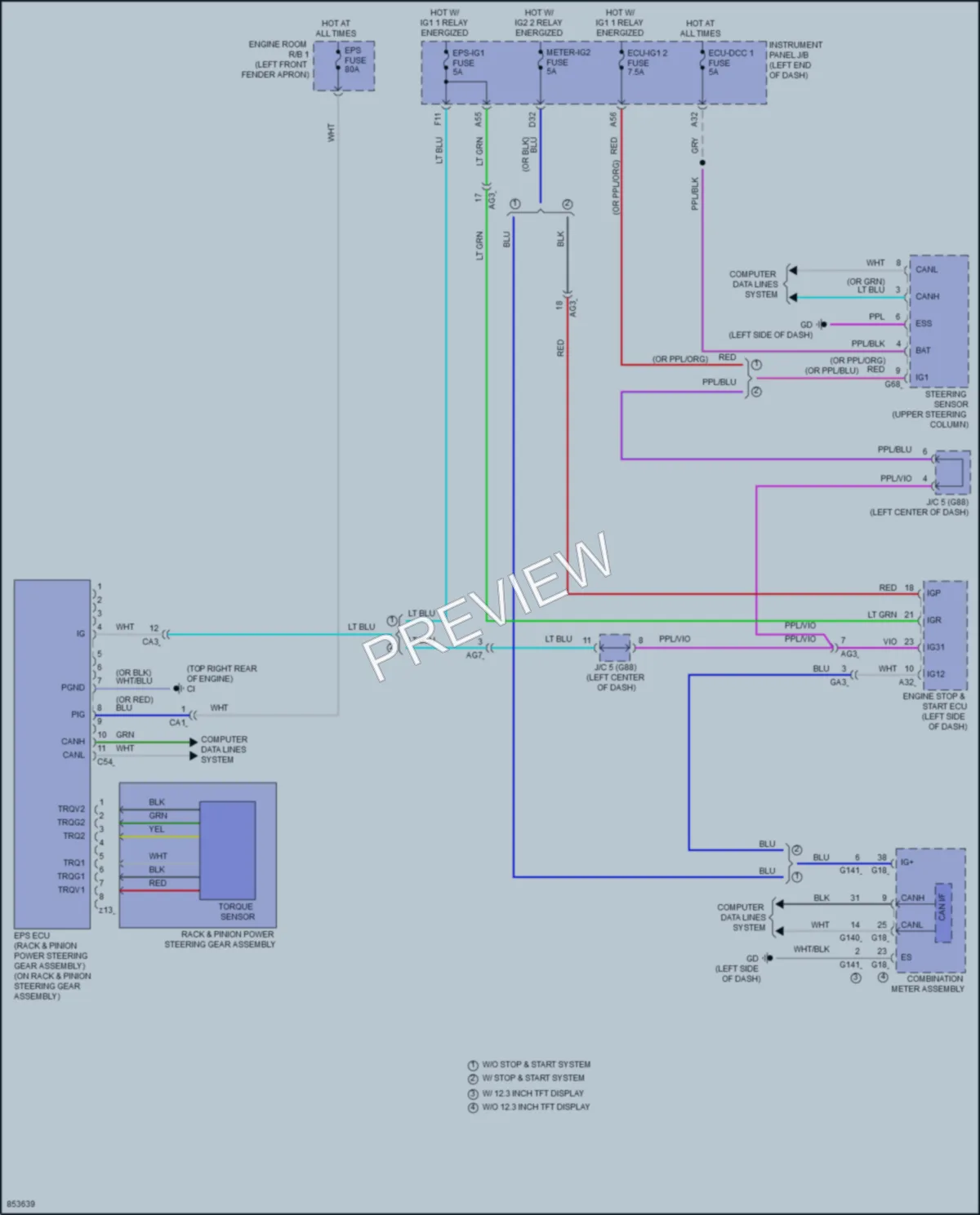 2024 Toyota RAV4 Electronic Power Steering wiring diagram preview