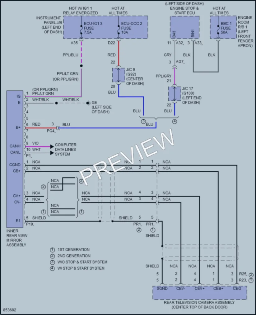 2024 Toyota RAV4 Power Mirrors wiring diagram preview
