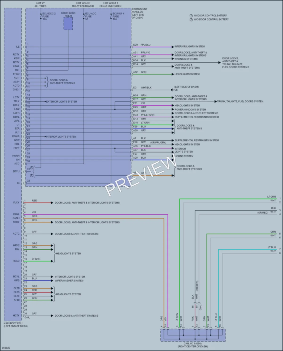 2024 Toyota RAV4Hybrid Body Control Modules wiring diagram preview