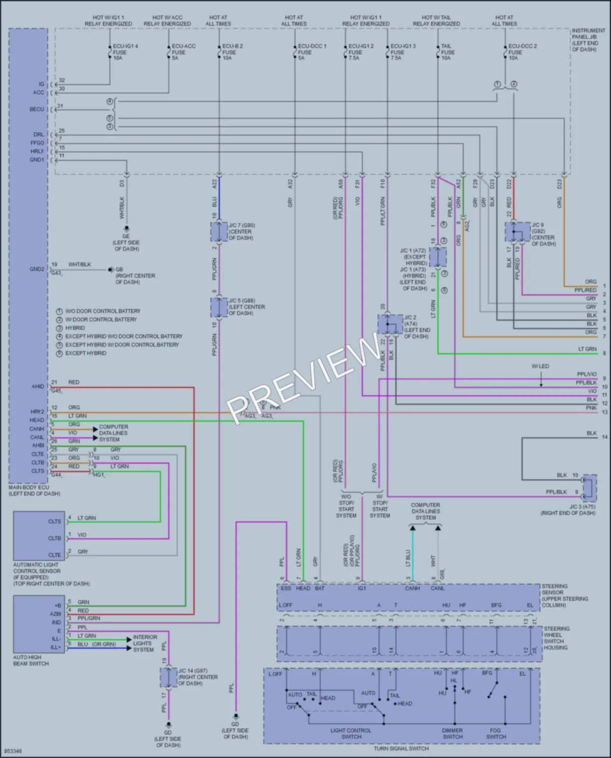 2024 Toyota RAV4Hybrid Headlights wiring diagram preview