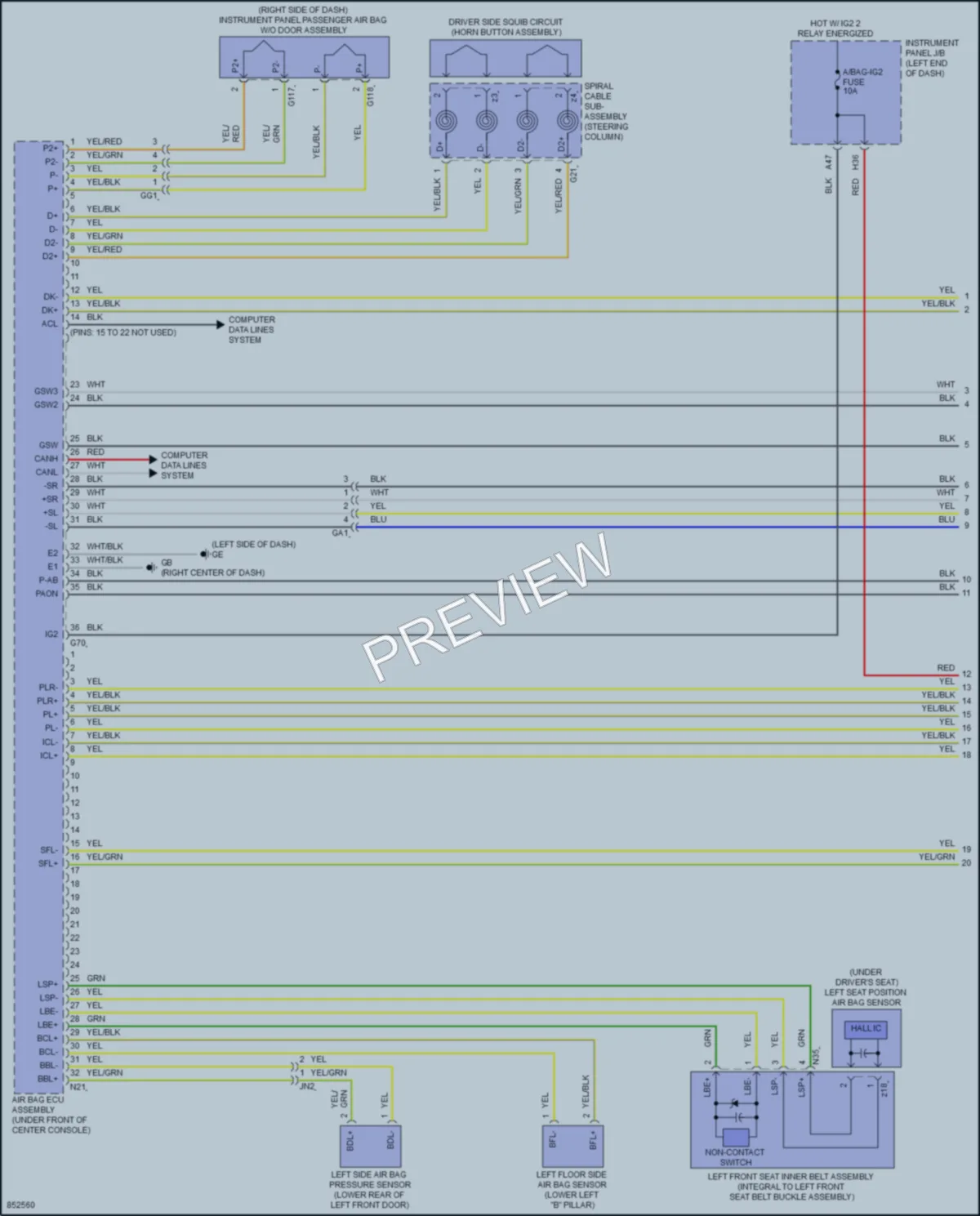 2024 Toyota RAV4Hybrid Supplemental Restraints wiring diagram preview