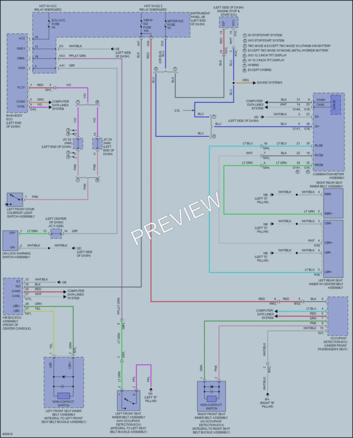 2024 Toyota RAV4Hybrid Warning Systems wiring diagram preview
