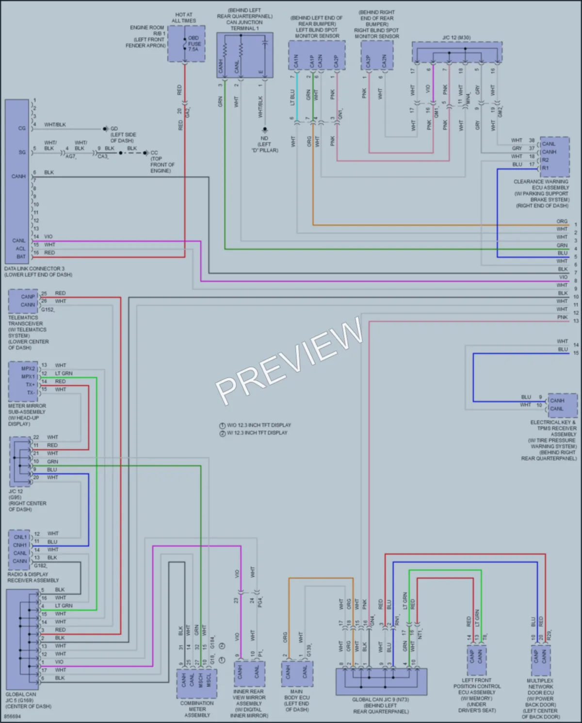 2024 Toyota RAV4Prime Computer Data Lines wiring diagram preview