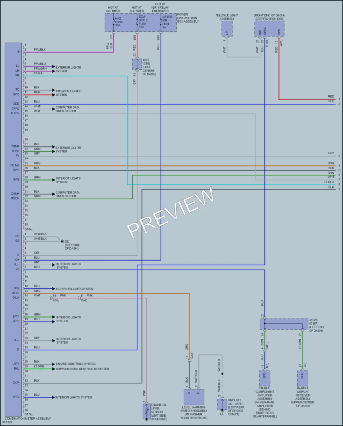2024 Toyota RAV4Prime Instrument Cluster wiring diagram preview