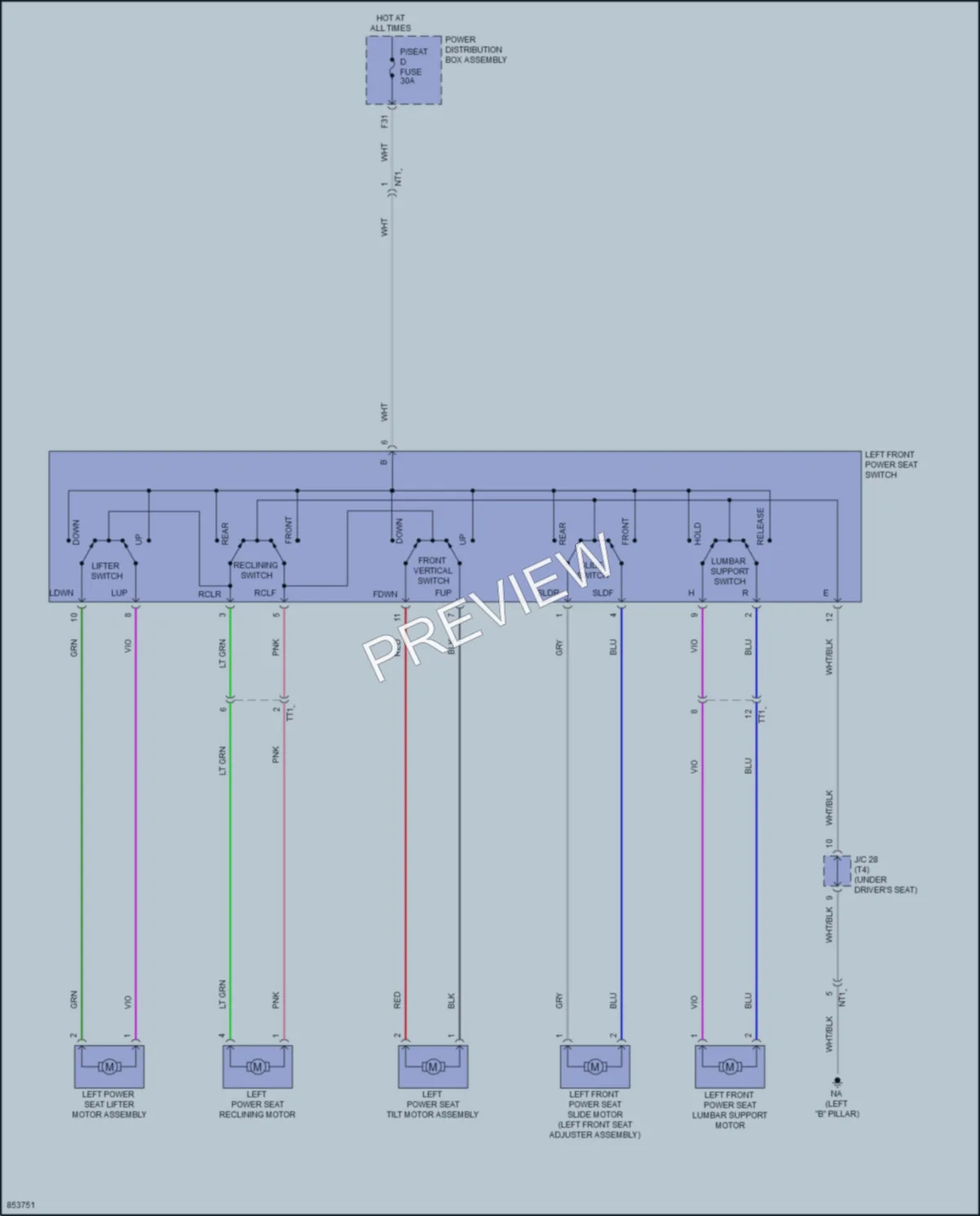 2024 Toyota RAV4Prime Power Seats wiring diagram preview