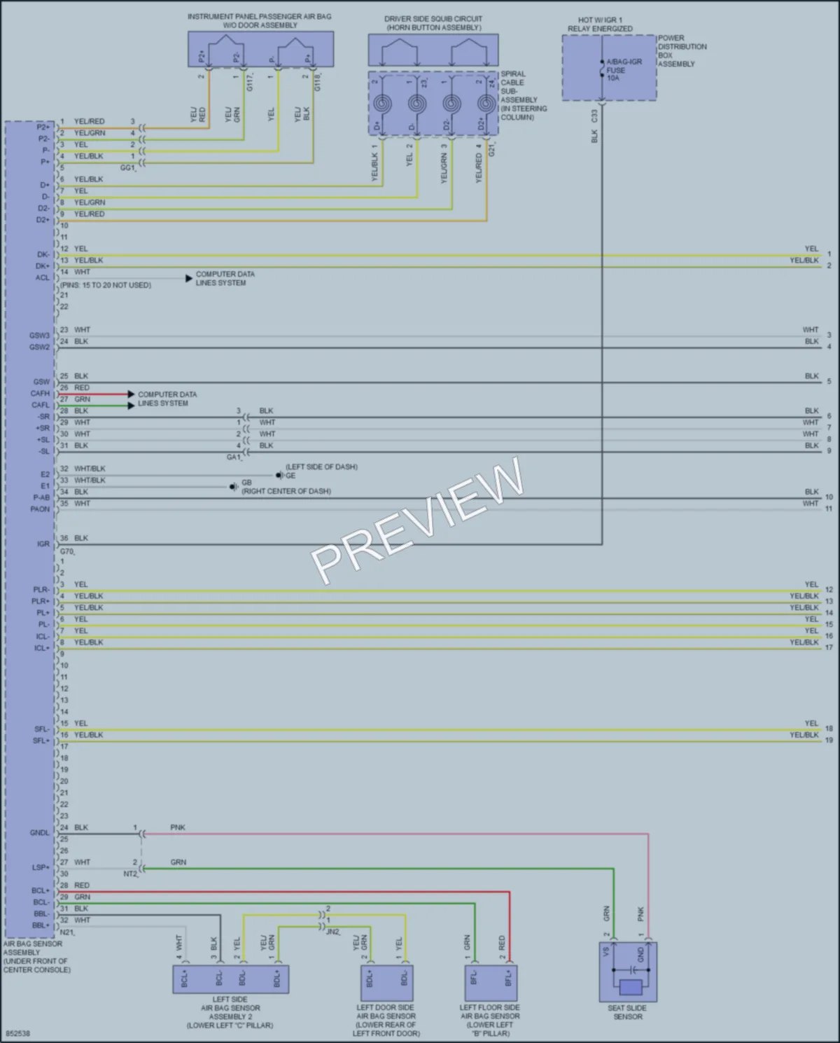 2024 Toyota RAV4Prime Supplemental Restraints wiring diagram preview
