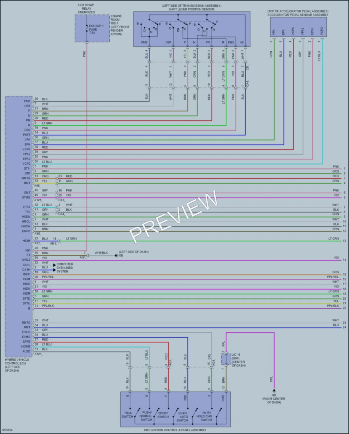 2024 Toyota RAV4Prime Transmission wiring diagram preview