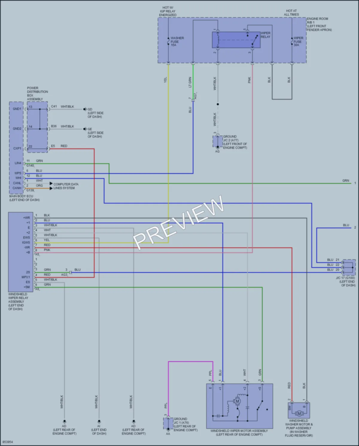 2024 Toyota RAV4Prime Wiper Washer wiring diagram preview
