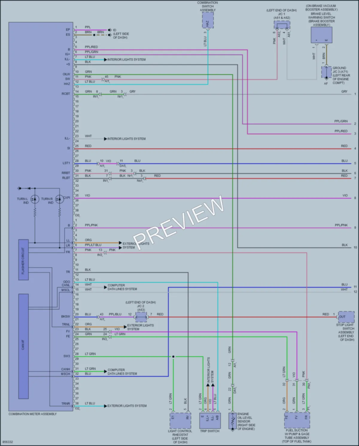 2024 Toyota Sequoia Instrument Cluster wiring diagram preview