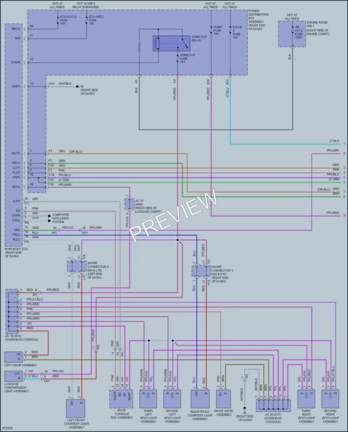 2024 Toyota Sequoia Interior Lights wiring diagram preview
